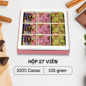 HỘP SÔ-CÔ-LA 100% CACAO (27 viên - 135g)