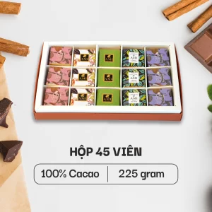 HỘP SÔ-CÔ-LA 100% CACAO (45 viên - 225g)