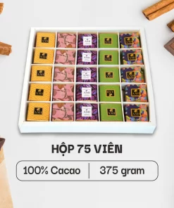 HỘP SÔ-CÔ-LA 100% CACAO (75 viên - 375g)
