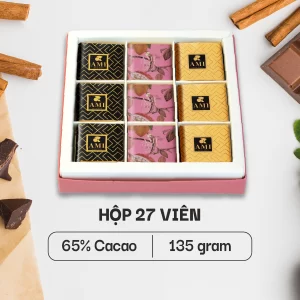 HỘP SÔ-CÔ-LA 65% CACAO (27 viên - 135g)