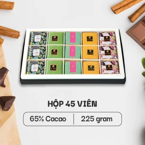 HỘP SÔ-CÔ-LA 65% CACAO (45 viên - 225g)