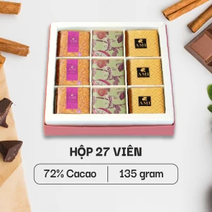 HỘP SÔ-CÔ-LA 72% CACAO (27 viên - 135g)