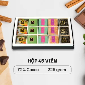 HỘP SÔ-CÔ-LA 72% CACAO (45 viên - 225g)
