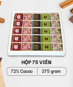 HỘP SÔ-CÔ-LA 72% CACAO (75 viên - 375g)