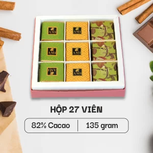 HỘP SÔ-CÔ-LA 82% CACAO (27 viên - 135g)