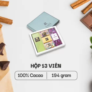 SÔ-CÔ-LA 100% CACAO (Mẫu 5) (4 thanh 9 viên - 194g)