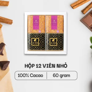 SÔ-CÔ-LA 100% CACAO (Mẫu 6) (12 viên - 60g)