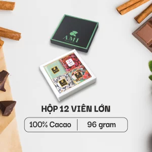 SÔ-CÔ-LA 100% CACAO (Mẫu 7) (12 viên lớn - 96g)