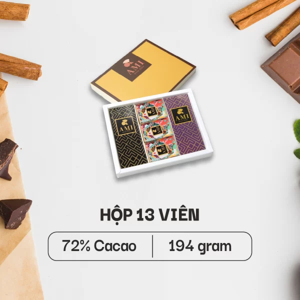 SÔ-CÔ-LA 72% CACAO (Mẫu 5) (4 thanh 9 viên - 194g)