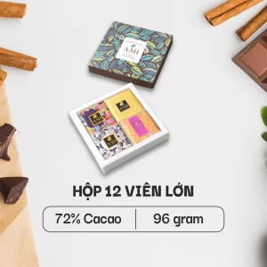SÔ-CÔ-LA 72% CACAO (Mẫu 7) (12 viên lớn - 96g)