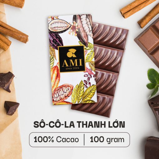 SÔ-CÔ-LA THANH 100% CACAO (100g)