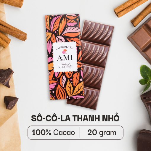 SÔ-CÔ-LA THANH NHỎ 100% CACAO (20g)